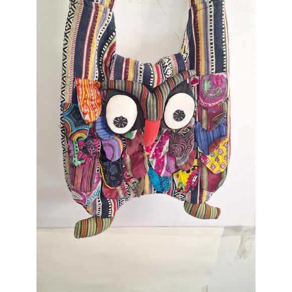 Women's Hobo Crossbody Shoulder Bag Owl Bohemian Slouchy Colorful Unique - Picture 2 of 12